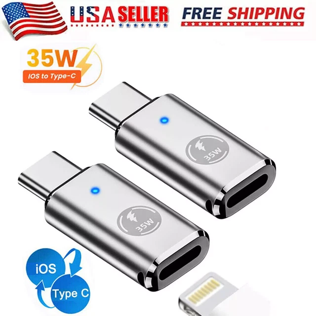 ADAPTATEUR CONVERTISSEUR USB-C Mâle Vers Ios Femelle 35W Pour Iphone 15 ...