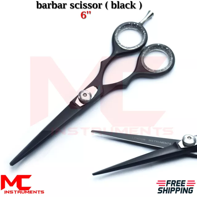 Professional Barber hair dressing scissor black 6" salon hair cutting shear new