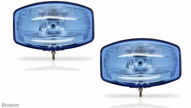 2x 12v 9.5 " Jumbo Ovale Bleu ABS Lampe Spot + LED Pickup Utilitaire 4x4