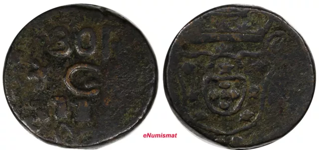 India-Portuguese GOA JOSE I Copper  1771 1/2 Tanga, 30 Reis 19,50 g. KM# 135(67)