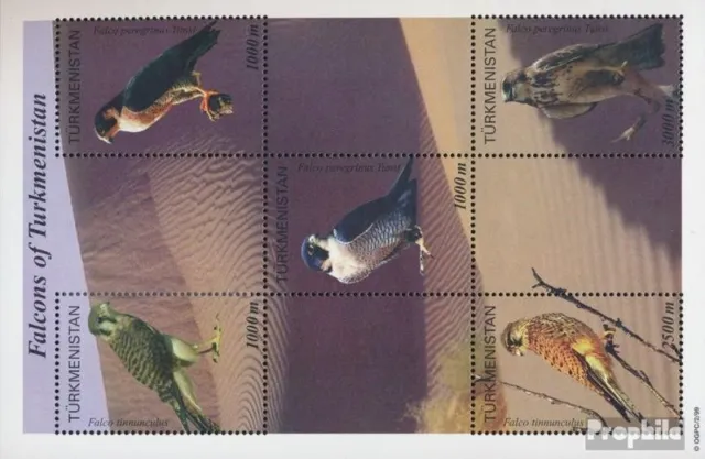 Briefmarken Turkmenistan 2000 Mi Block8 postfrisch Vögel