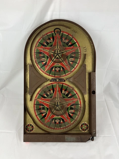 Vintage 1934 Lindstrom's Gold Star Marble Game Toy 24"x14" Size