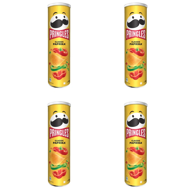 Pringles Classique Poivron Goût Stapelchips 185g 4er Pack