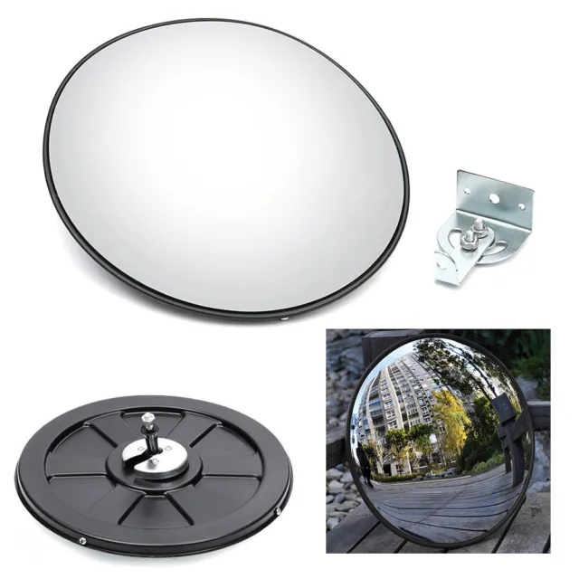 12" Traffic Convex Mirror Wide Angle Safety Mirror Driveway Outdoor Security USA