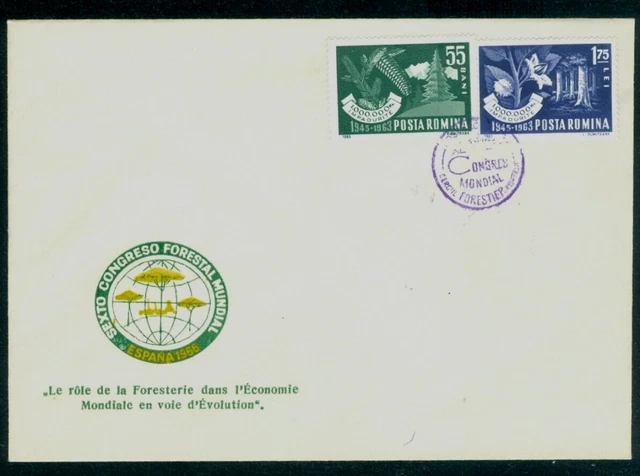 1966 World Forestry Congress VI,FAO and Spain,Fir and Beech,trees,Romania,cover