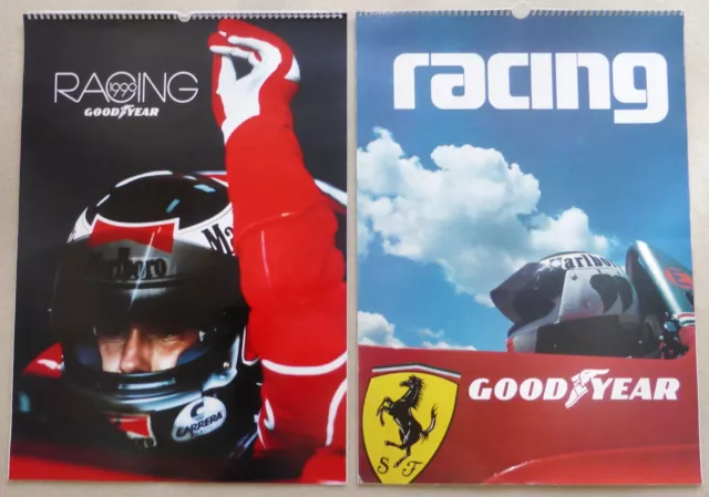 2 Different Goodyear Racing Calendars - 1986 And 1990