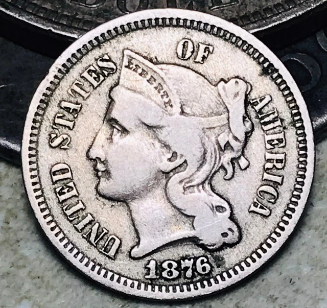 1876 Three Cent Nickel Piece 3C Choice Key Date Centennial US Coin CC18197 1876 Three Cent Nickel Piece 3C Choice Key Date Centennial US Coin CC18197