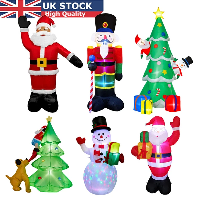 Inflatable Outdoor Christmas Decorations Lights Up Santa Snowman Nutcracker Tree