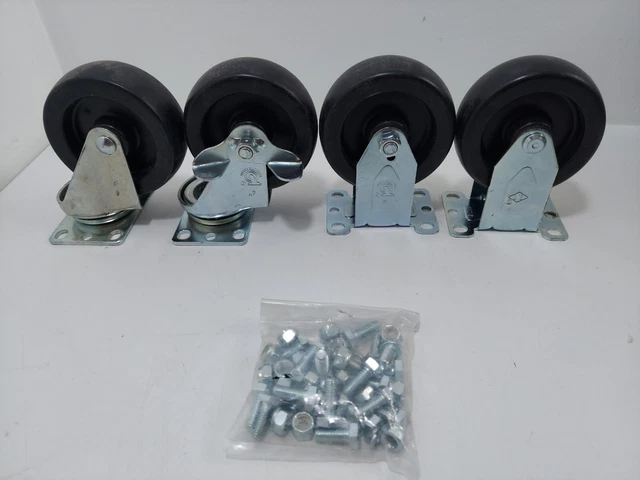 Workbench Wheel Kit  4" casters: 2 Swivel Casters (1 with brake)+ 2 fixed caster