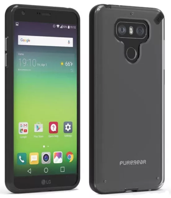 PureGear Nero/Trasparente Cover Sottile Custodia Rigida Trasparente per LG G6