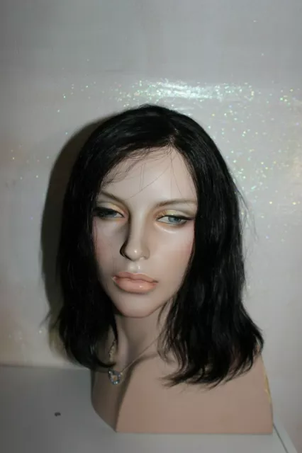 lace front human hair wig. darkest brown almost black color 1B monofilament top lace front human hair wig. darkest brown almost black color 1B monofilament top
