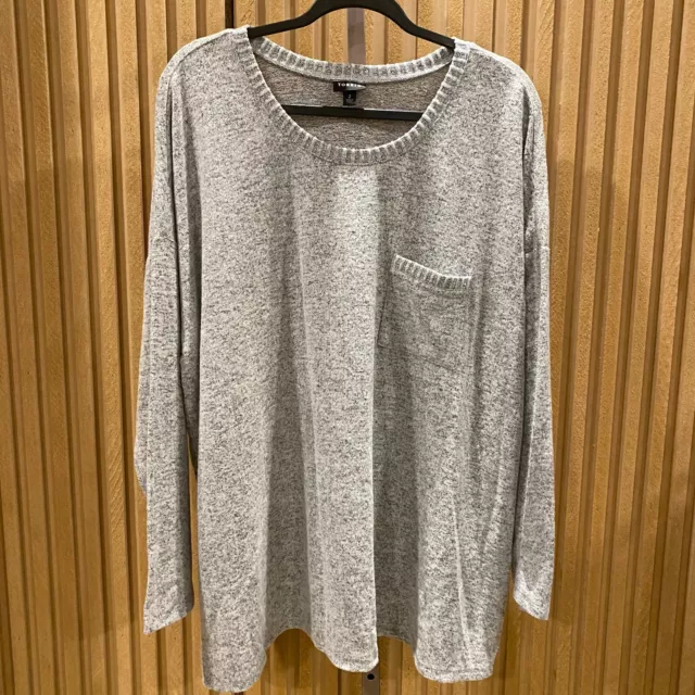 Torrid Sweatshirt Women's 2X Gray Long Sleeve Scoop Neck Pocket Ladies