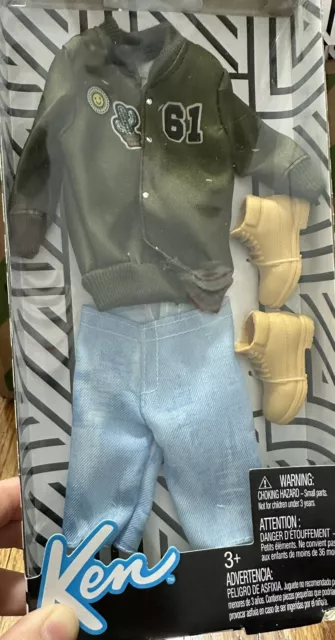 Barbie Ken Mattel Bomber Jacket, Jean Shorts, Boots, Fashion Pack#Fkt44 New 2017