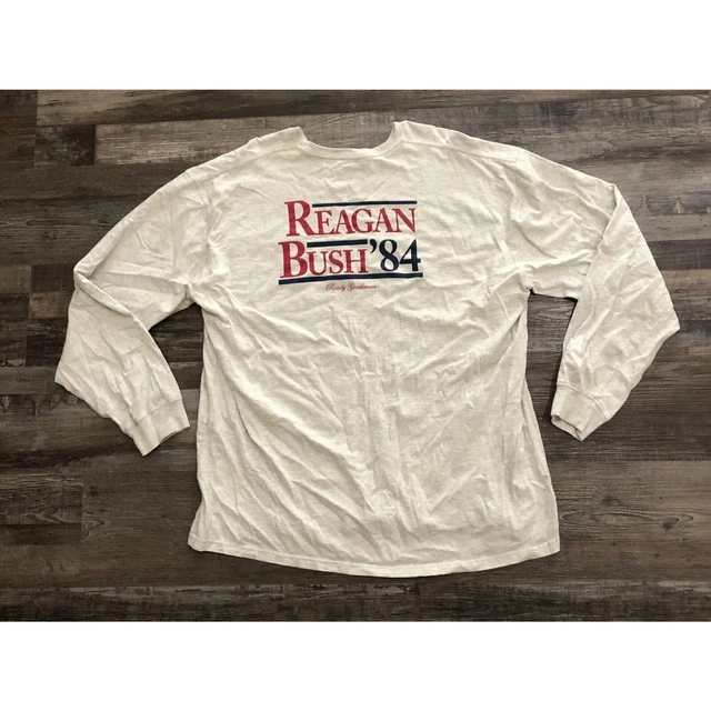 Rowdy Gentleman Mens 2XL Reagan Bush '84 Gray Long Sleeve Tee T Shirt