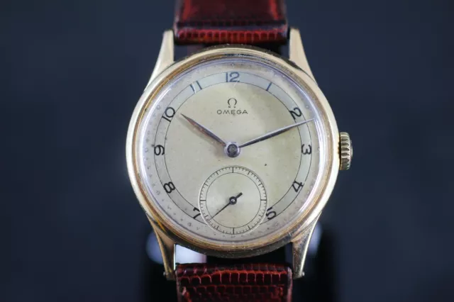 Omega 585 Gold 14K Militär  Handaufzug  Original Uhr Armbanduhr Herrenuhr