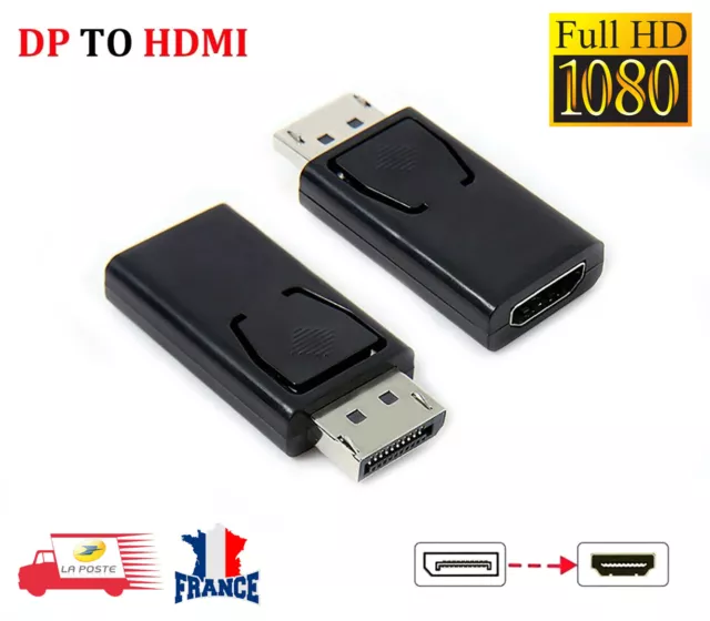 Display port DP mâle vers HDMI Adaptateur convertisseur femelle pour HDTV/PC MAC