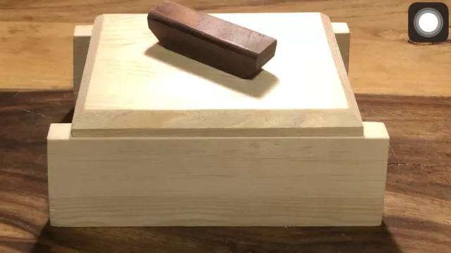 Handmade Wooden Jewellery Box, Solid English Pine With A Walnut Handle ￼