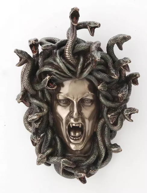 Cold Cast Bronze Head Of Medusa Wall Mounted Plaque Home Décor