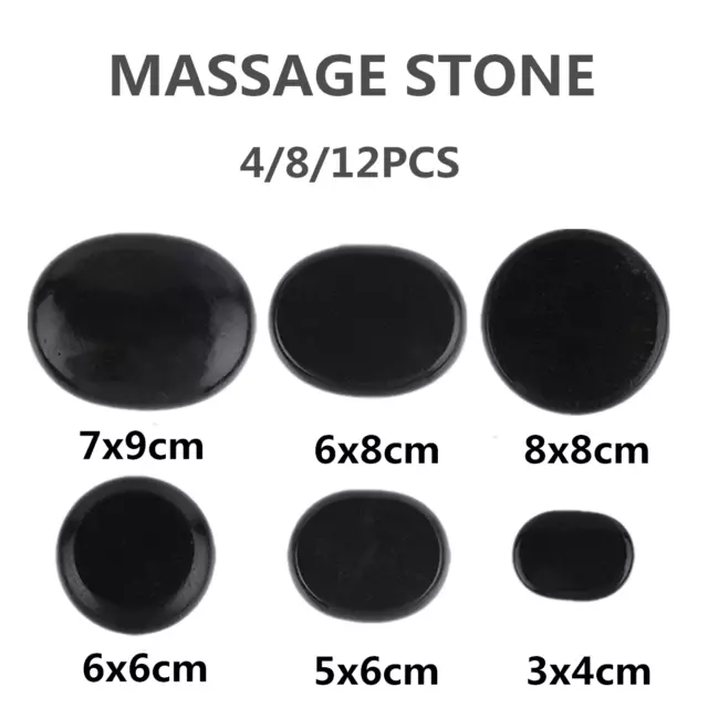 4/8/12pcs Hot Massage Stone Basalt Stones Kit Set Rock SPA Oiled Massage Tool