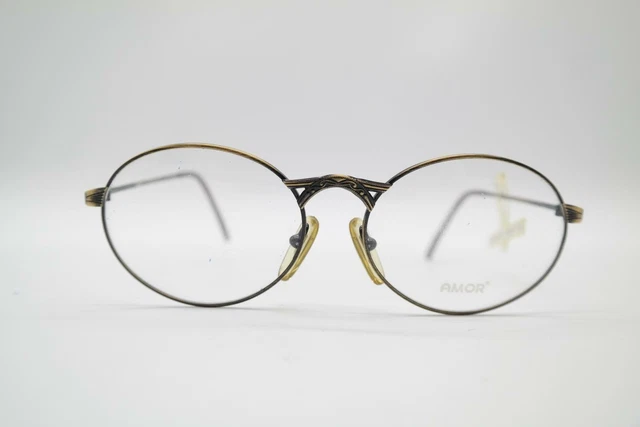 Lunettes Vintage Amor KA155 - Monture Ovale Noir Multicolore Métal, Neuf Sans étiquette