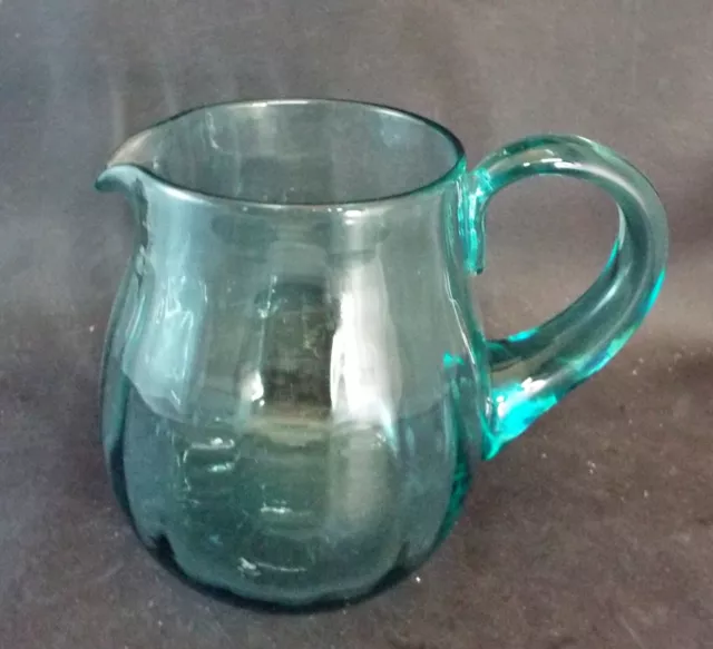 Vintage Hand Blown Whitefriars Aqua Glass Jug - William Wilson
