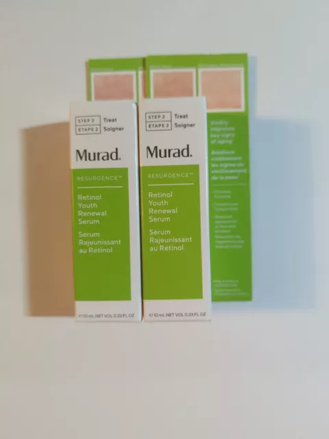 X2 Murad Resurgence Retinol Youth Renewal Serum Deep Wrinkles Firm Skin Tone
