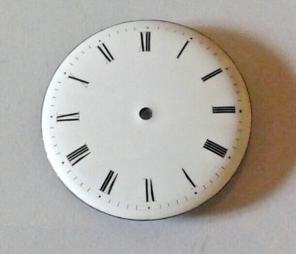 Cadran émaillé Pour Montre à Gousset Delemon - Vintage Années 1920, Suisse, Chiffres Arabes, Blanc