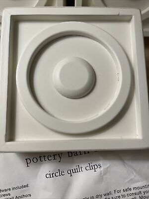 Pottery Barn Kids White Crown Moulding Quilt Clips Wall Holder Hangers Set Of 3 2