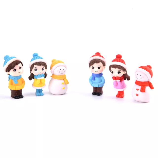 3Pc Mini Weihnachten Paar Figur Puppe DIY Garten Bonsai Dekor Ornament Mini Yi