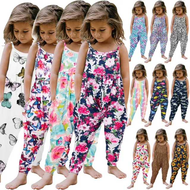 Tuta Tuta Neonato Bambini Bambine Un Pezzo Cinghia Floreale Romper Abiti Estivi