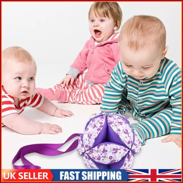 Infant Hand Catching Cloth Ball Crib Rattles Toy Soft Plush Toys (Purple)