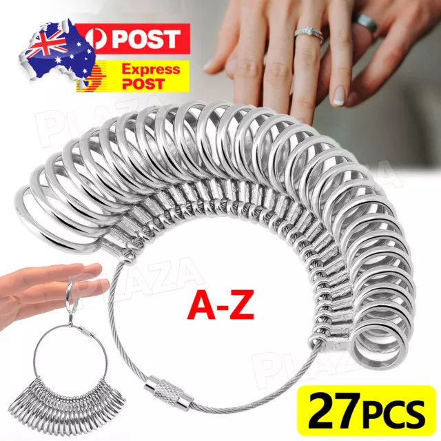 Australian Finger Ring Sizer Size Sizing Measure Measurement Gauge Tool Set A-Z