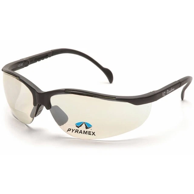 Pyramex V2 Reader Bifocal Safety Glasses - Black Frame and Indoor/Outdoor Lens