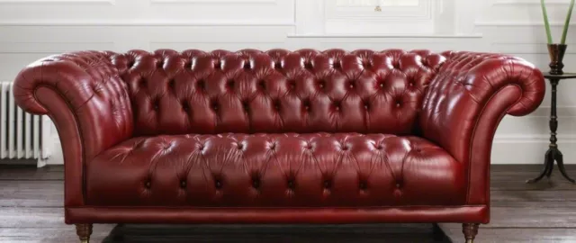 Winchester Leather Chesterfield Couch Upholstered Sofa 3 Seater Textile Sofas