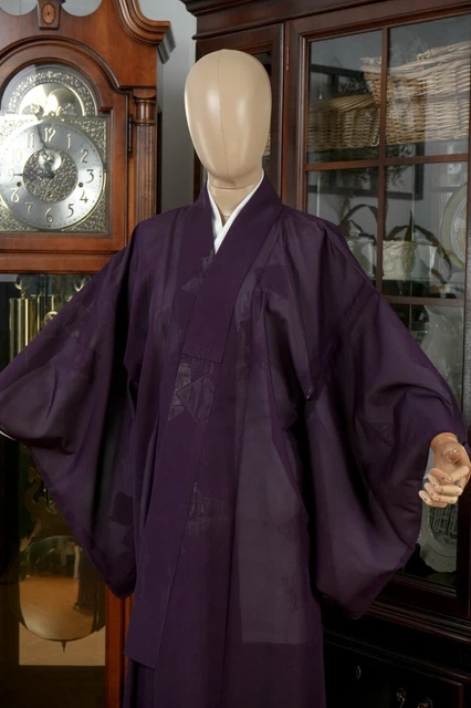 Dear Vanilla Japanese Silk Kimono Women's Robe Gown Authentic Japan Vintage Mint 2