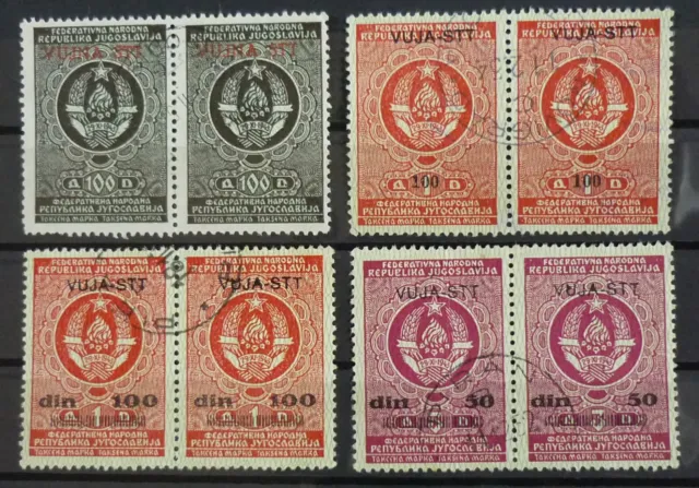 Slovenia c1950 Italy Trieste-VUJA STT Ovp. Yugoslavia Revenue Stamps - Pairs A2