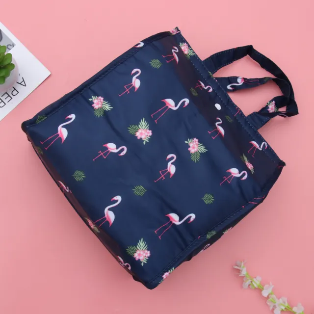 Insulated Lunch Tote Portable Insulated Lunch Flamingo Pattern Aluminum Picnic