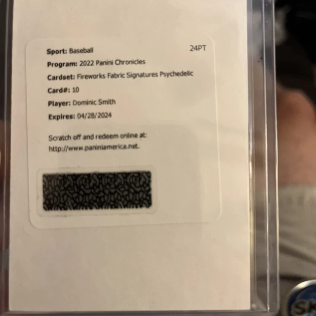 2022 Panini Spectra Fireworks Fabric Signatures Psychedelic Dominic Smith Mets