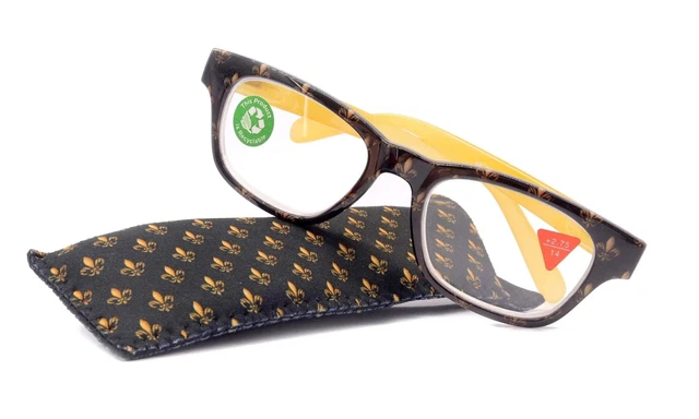Lilly, (Premium) Reading Glasses (Fleur De Lis) +1 .. +3 Magnifying, Fashion Squ