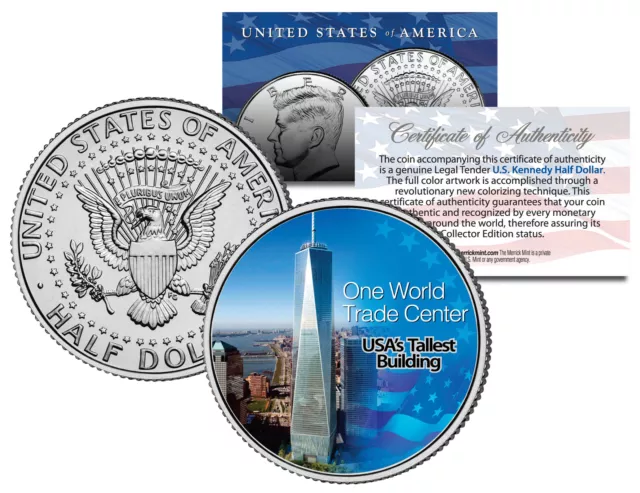 ONE WORLD TRADE CENTER WTC *America's Tallest Building* JFK Half Dollar US Coin