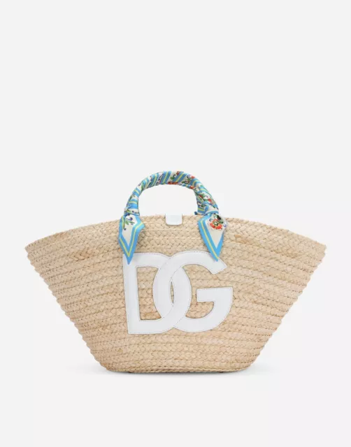 Dolce & Gabbana Straw Kendra bag with DG logo