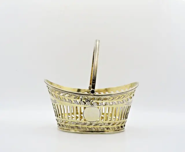 Antique Victorian Solid Gold Sterling Silver Candy Basket Henry Wilkinson 1891