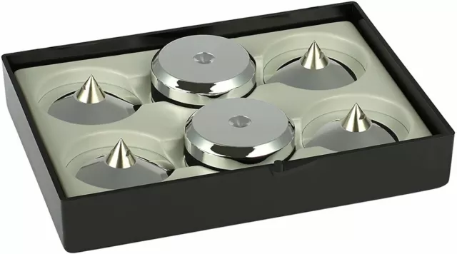 Audio Selection Spike Disque Set Petit Réglable Argent 4 Pièce Absorbeur Pointes