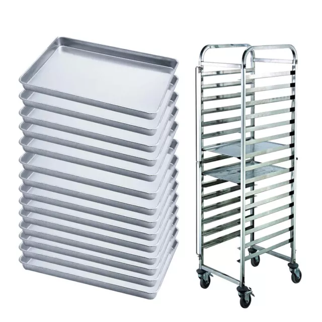 SOGA 16 Level Stainless Steel Gastronorm Rack w/ Aluminum Baking Pan Commercial