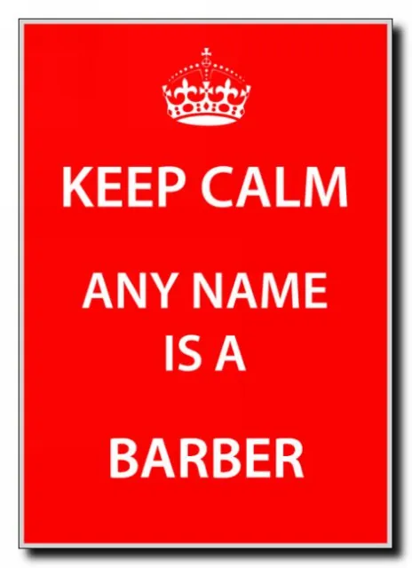Barber Personalised Keep Calm Jumbo Magnet