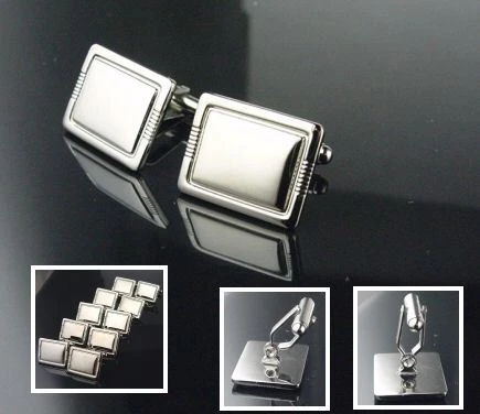 Boutons De Manchette Vintage Pour Homme - Gravure Relief Couleur Argent - Modèle Tibi *4156 - Occasion