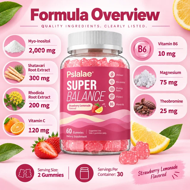 HORMONE BALANCE GUMMIES Shatavari Myo-Inositol 60ct Women's Wellness £ ...