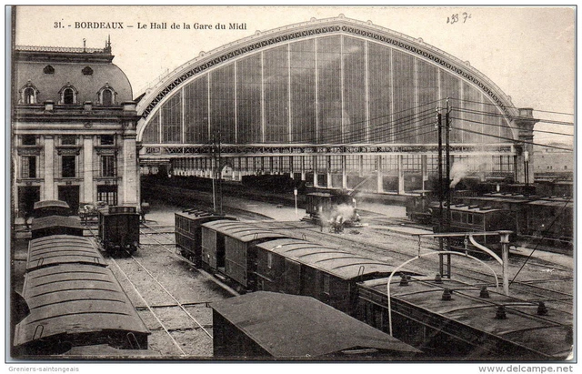 33 BORDEAUX - vue sur le hall de la gare du midi