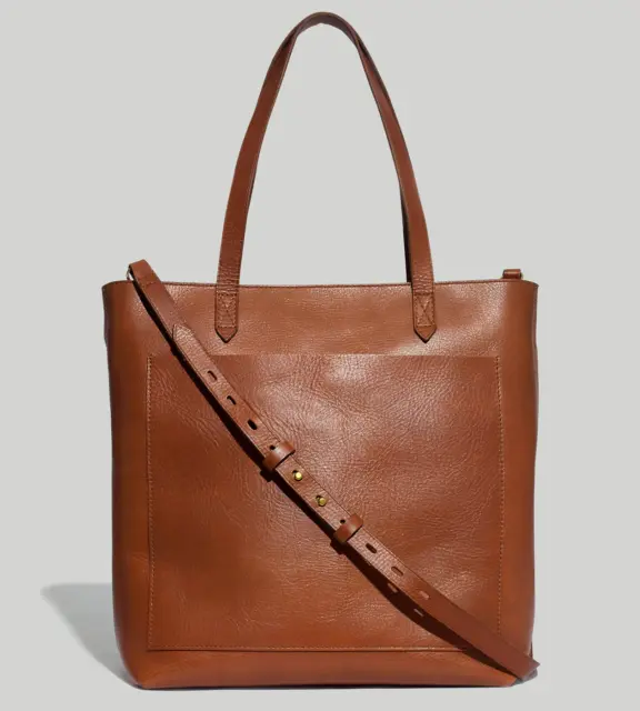 New MADEWELL The Zip-Top Medium Transport Tote in English Saddle Leather