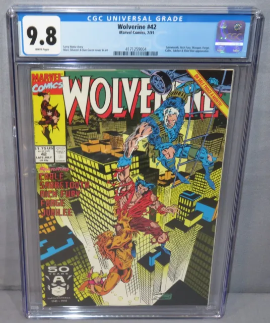 WOLVERINE #42 (Marc Silvestri Cover) CGC 9.8 NM/MT White Page Marvel Comics 1991